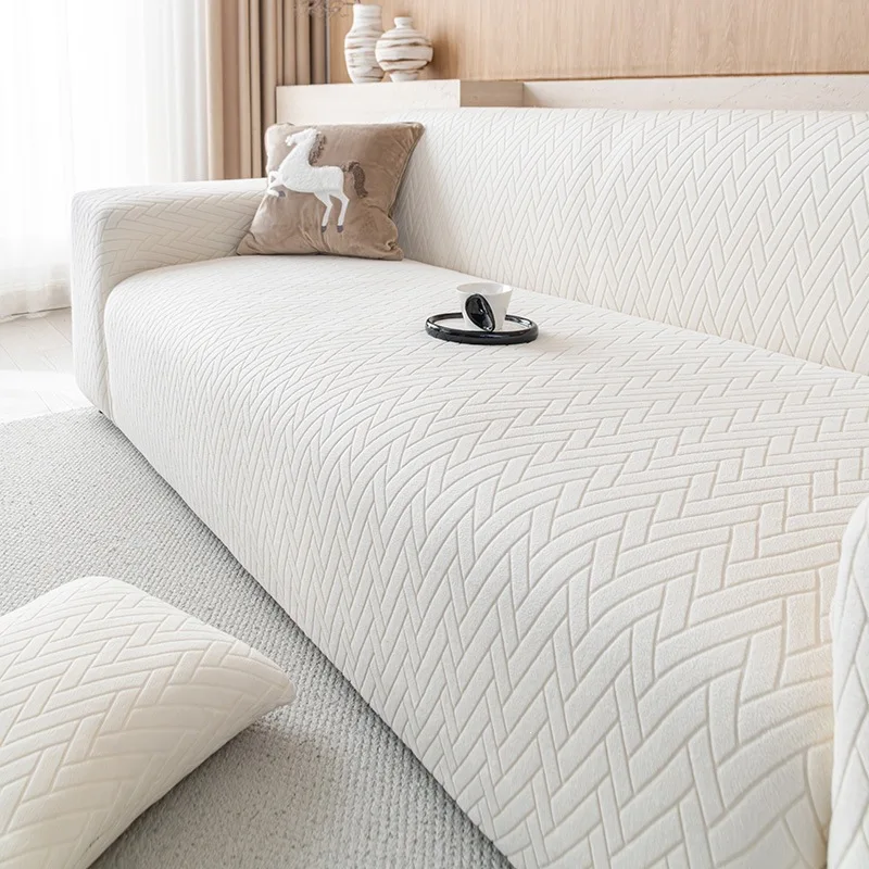 Jacquard Sofa Cover for Living Room Thick Elastic Sofa Cover 1/2/3/4 Seater L-Shaped Corner Sofa Cover