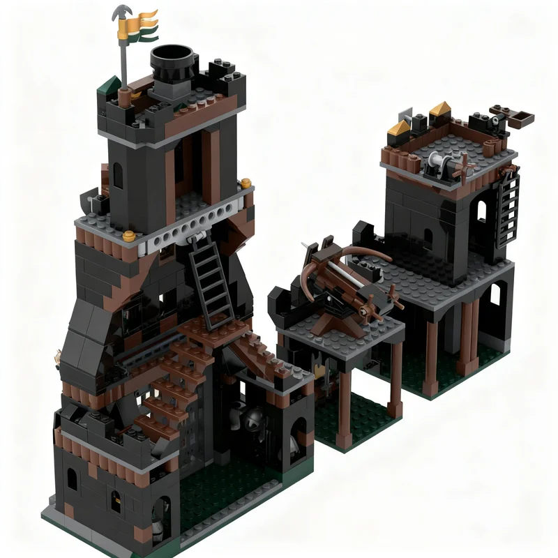 585pcs MOC Castle Kingdoms 7947 Prison Tower Rescue Upscale Model Christmas Gift Creative Set Office Showcase