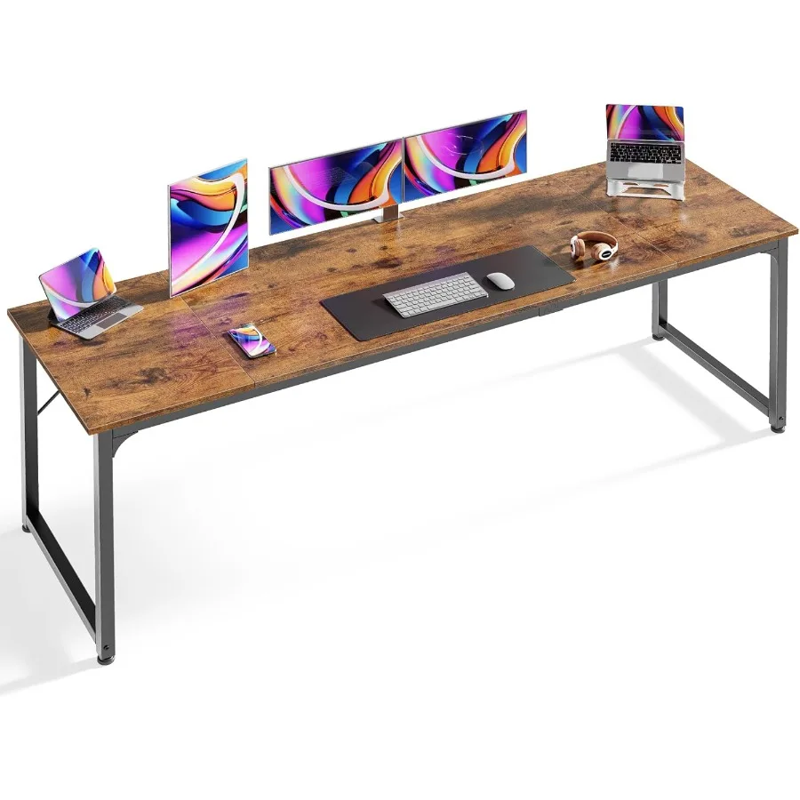 80 Inch Computer Desk for Home Office and Study Large Gaming Desk with Storage Long Simple Writing Work Desk featuring Metal Fr