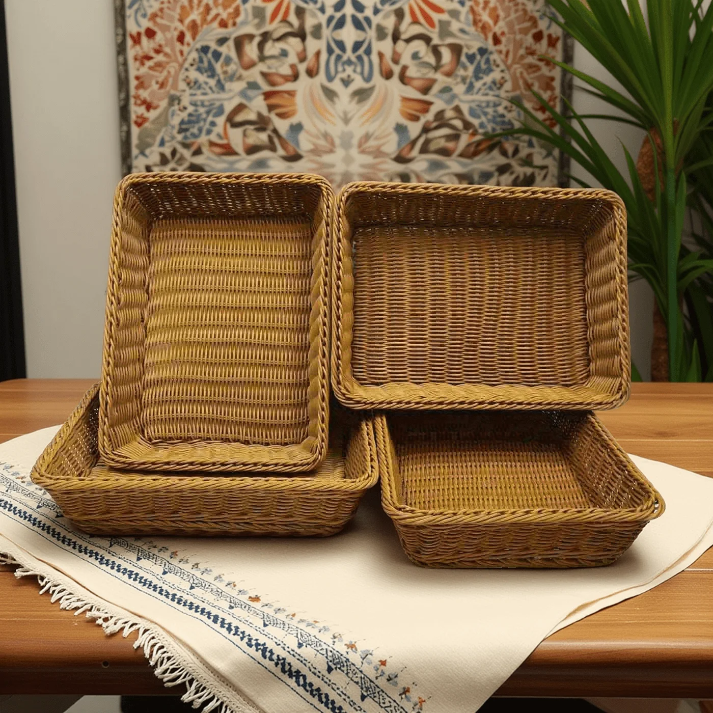 

4pcs Large Storage Basket/Handmade Display Basket/Drying Basket/Harvesting Basket/Storage Basket/housewarming Gift