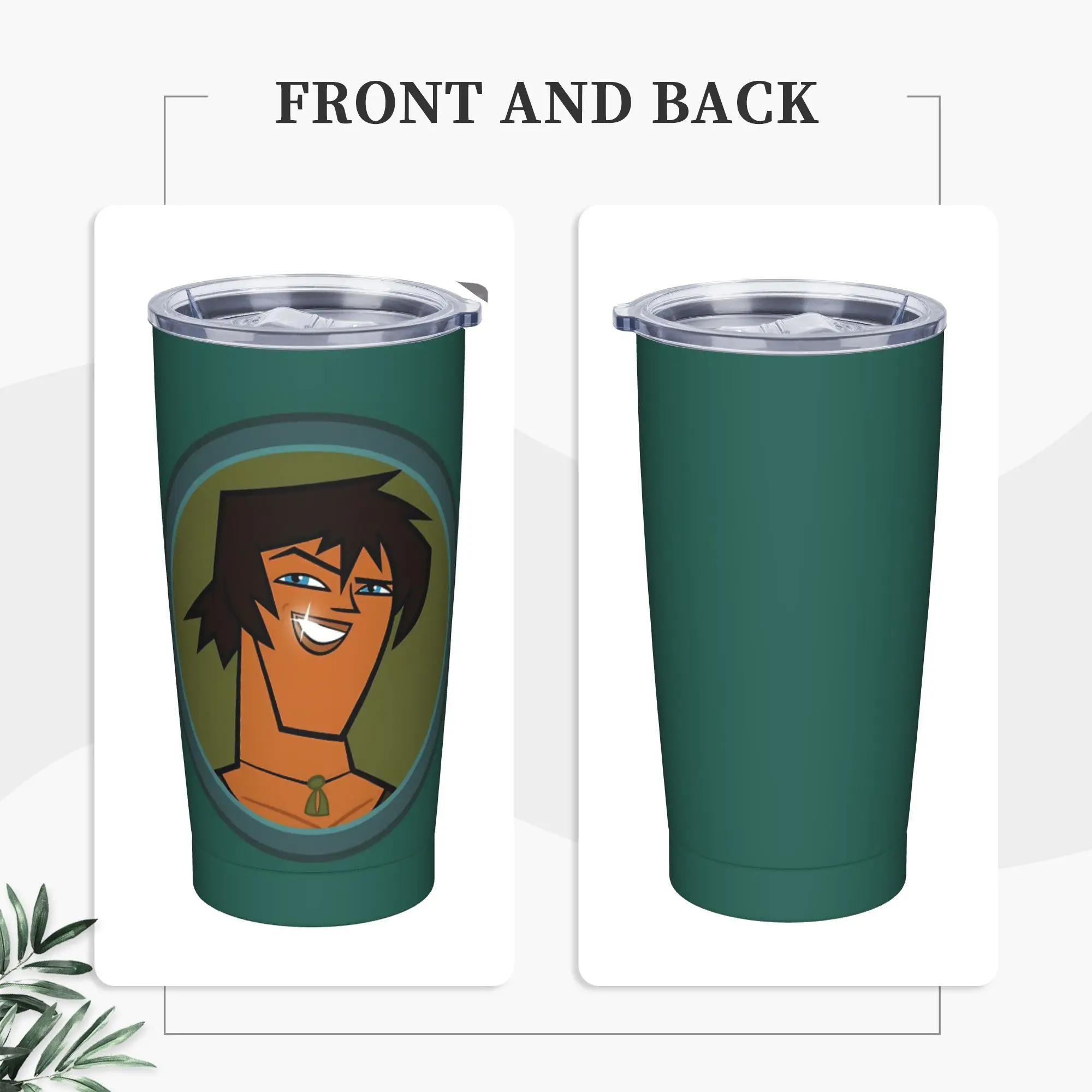 Totals Dramas Island Icon - Justin Tumbler Vacuum Insulated  Thermal Cup with Lid Straw Double Wall Mug Hot Cold Drink, 20oz