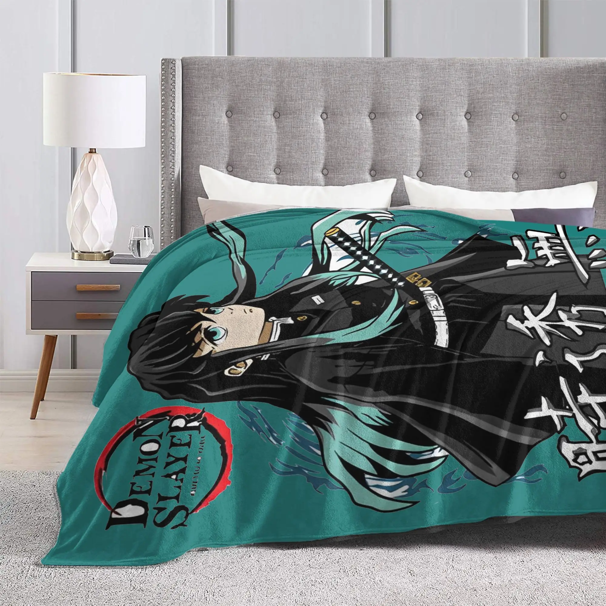 بطانيات Muichiro Tokito من الصوف بطانية رمي رائعة قابلة للتنفس لصالة الفراش في الخريف/الشتاء، #3