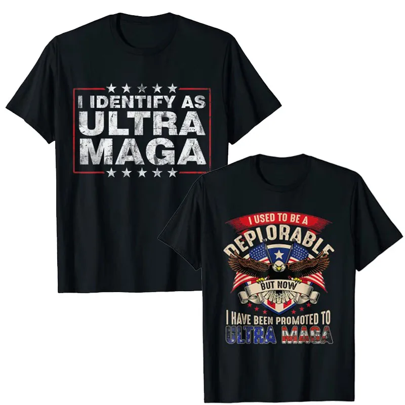 I Identify As Ultra Maga Shirt Support Great Maga King 2024 T-Shirt Now I Have Been Promoted To Ultra-Maga Tee Politcs Tops