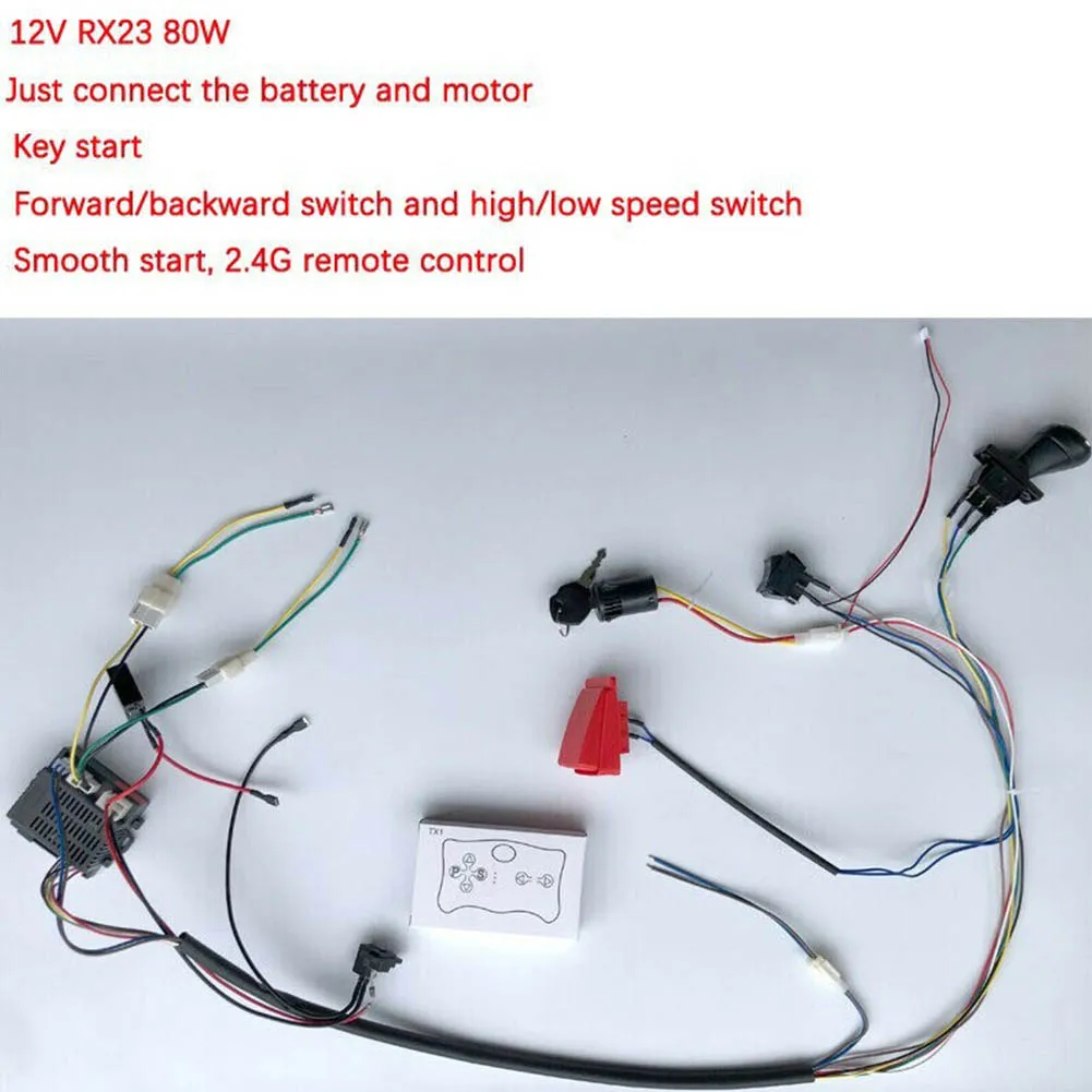 2.4G Remote Control Kit DIY Wire Switch Receiver Children's Toy Car Upgrade ABS+metal Connect Battery And Motor