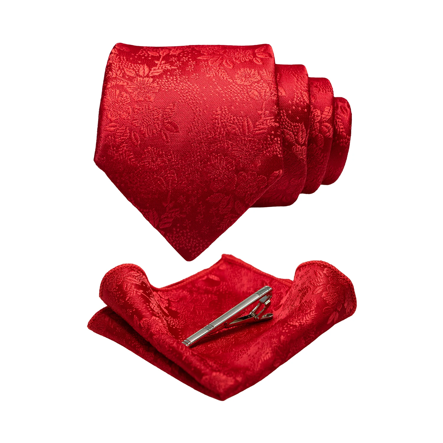 JEMYGINS Floral Seide Männer Krawatte Einstecktuch Krawatte Clip Sets Hochzeit Party Krawatte Männer Zubehör Hohe Qualität Gravata – Detail 14