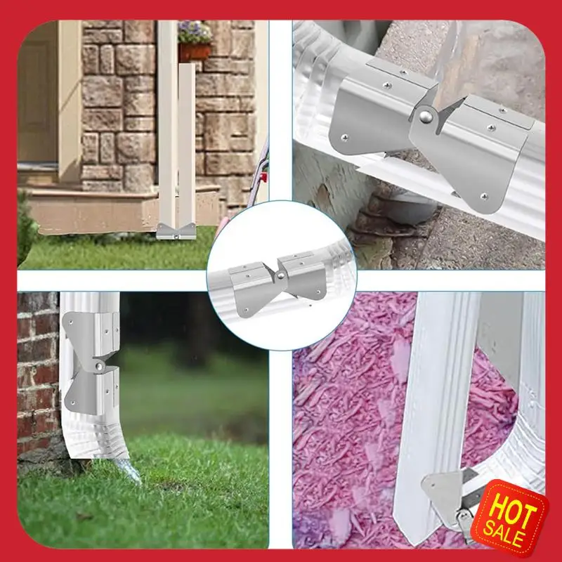 

A08I Gutter Downspout Hinges,1 Pair/2 Pcs Gutter Extension Hinge,Down Spout Drain Extension Hinge,For Square Rectangle Gutter