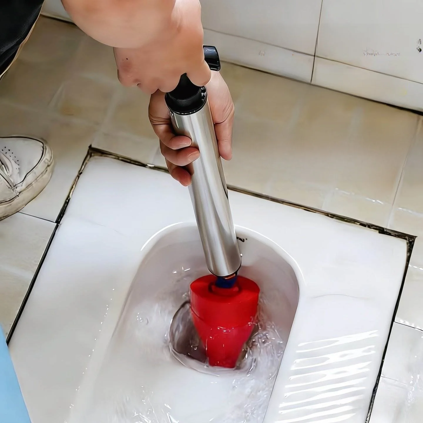 

Инструмент для прочистки унитазов и раковин из нержавеющей стали: пневматический пистолет высокого давления для сантехники в туалете и ванной комнате