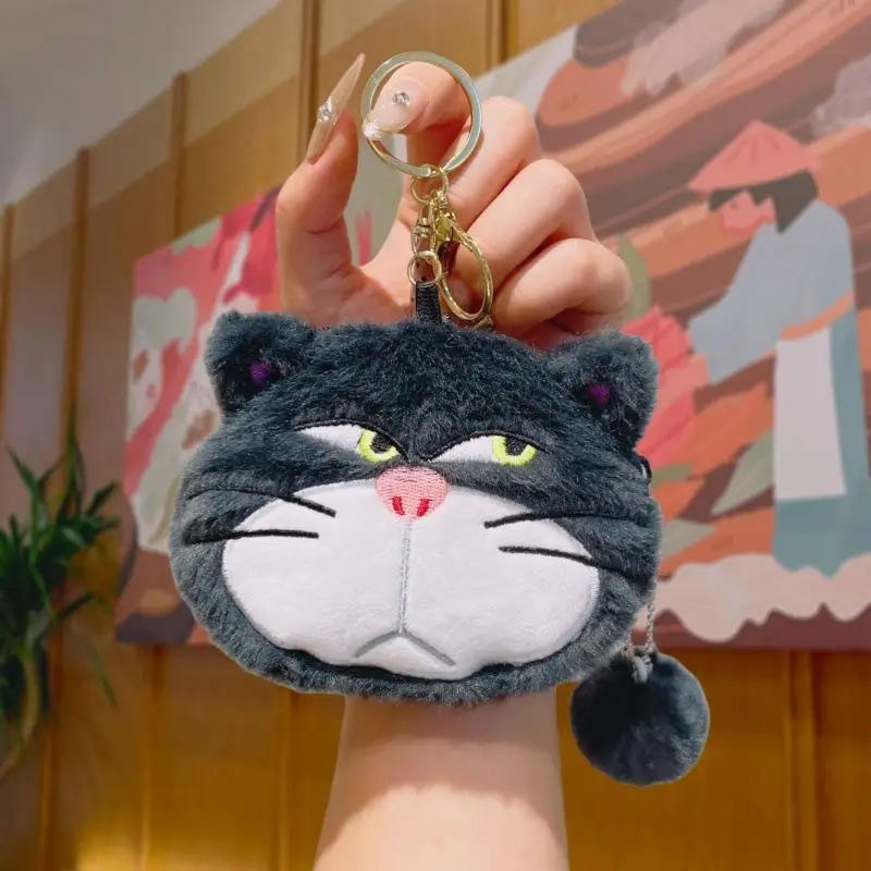 Kawaii Lucifer Plush Keychain Lucifer Cat Coin Purse for Women Bag Pendant Cute Plush Stuffed Backpack Decorate Birthday Gift