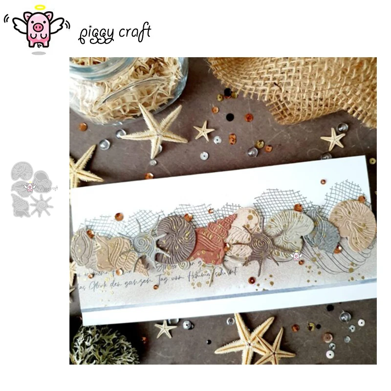 Piggy Craft metal cutting dies cut die mold Conch starfish decoration Scrapbook paper craft knife mould blade punch stencils die