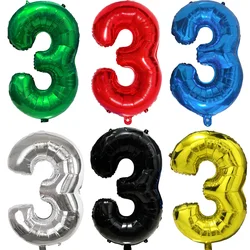Multi Color Large Numbers 3 Balloon 32Inch 1 2 3 4 5 6 7 8 9 Birthday Ball Red Digit Bachelorette Balloons Figure Golob Balloons