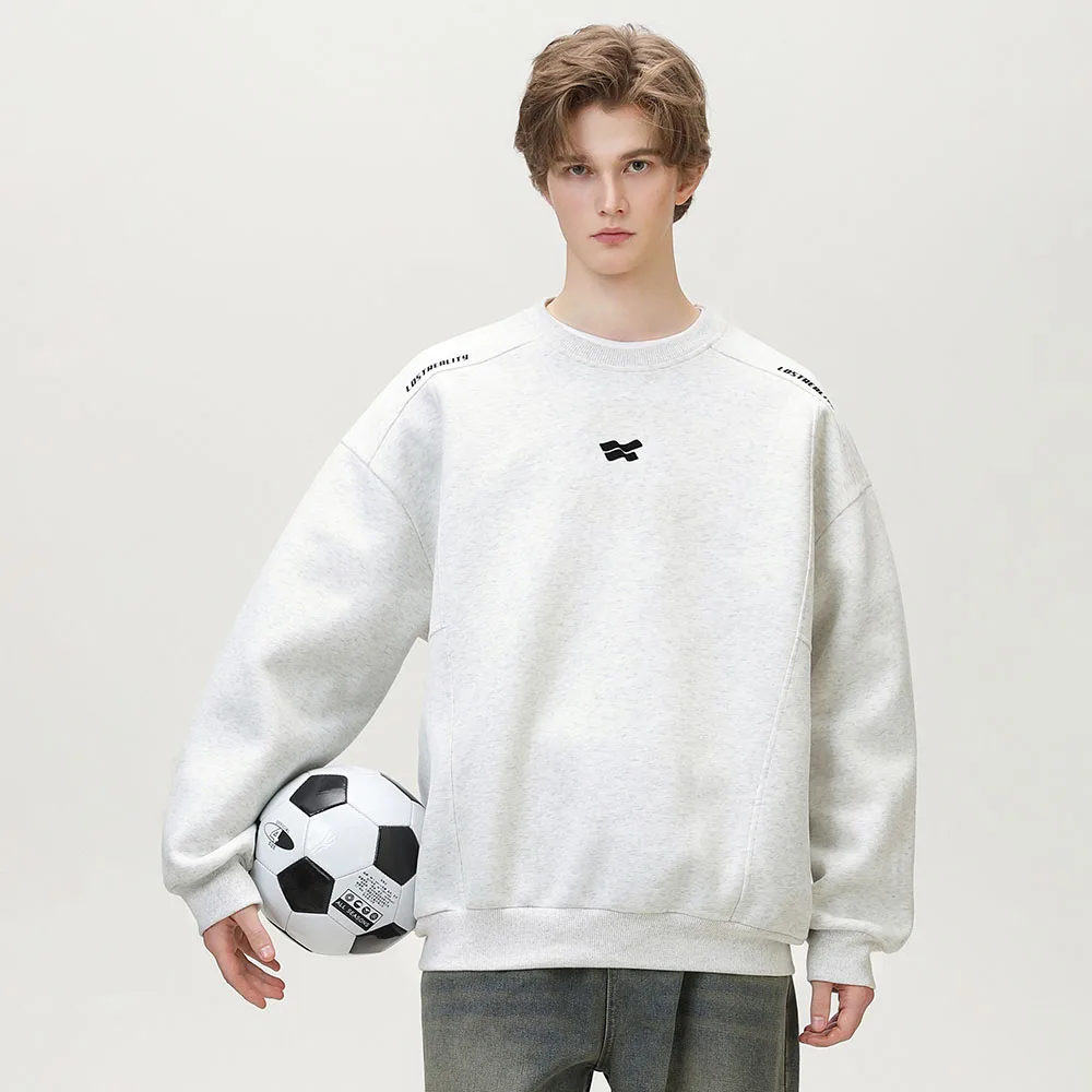 

TFETTERS Мужская толстовка с круглым вырезом и контрастным буквенным принтом, осенняя уличная одежда, пуловеры для мужчин