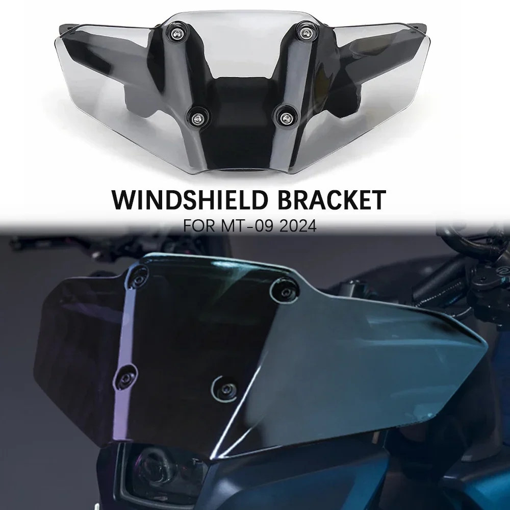 For Yamaha MT-09 MT 09 MT09 2024 otorcycle Accessories Windshield Wind Shield Deflector Protector Windscreen Bracket Kit