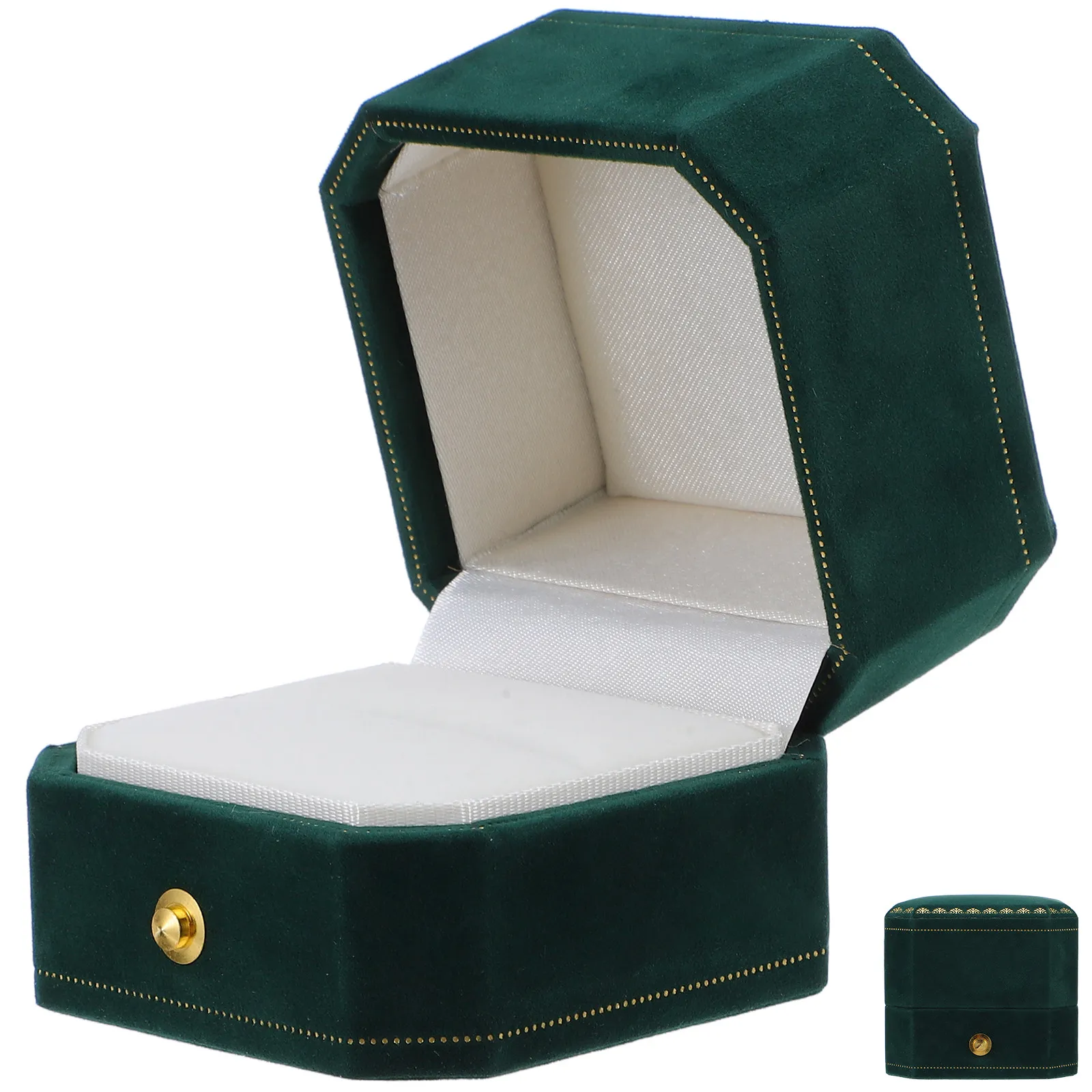 

Коробка для колец на свадьбу, восьмиугольная, тонкая, элегантная, для обручальных колец, для путешествий, компактная, винтажная