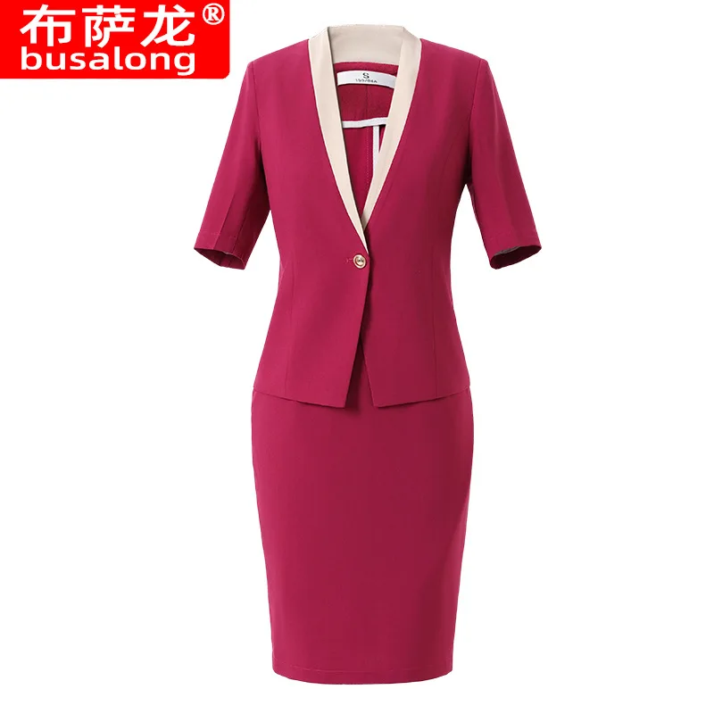 

2025New Summer Short Sleeve Professional Outfit Jacket and Skirt Two-Piece Set Formal Workwear Commuting Elegant Workwear