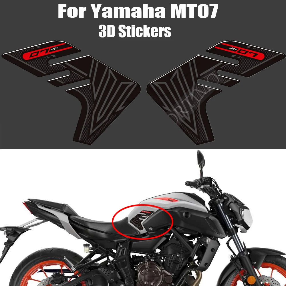 2018 2019 2020 almofada do tanque da motocicleta apertos adesivos decalques protetor kit de óleo combustível gás joelho para yamaha mt07 mt 07 sp