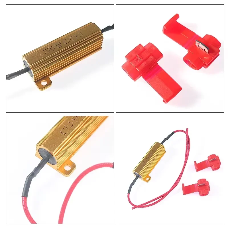 4pcs LED Indicator Ballast Load Resistor Flash Rate Relay Turn Signal Bulbs 50W 6 ohm Load Resistor