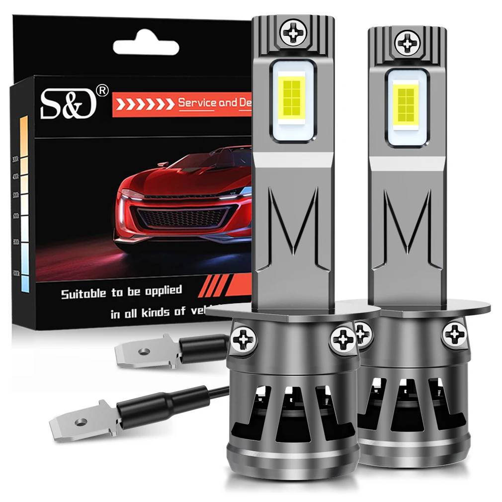 

H1 H3 LED Headlight Bulbs High Low Beam 20000LM 6500K White Car Fog Lamps Auto Driving Lights Waterproof 12V 24V Conversion Kit