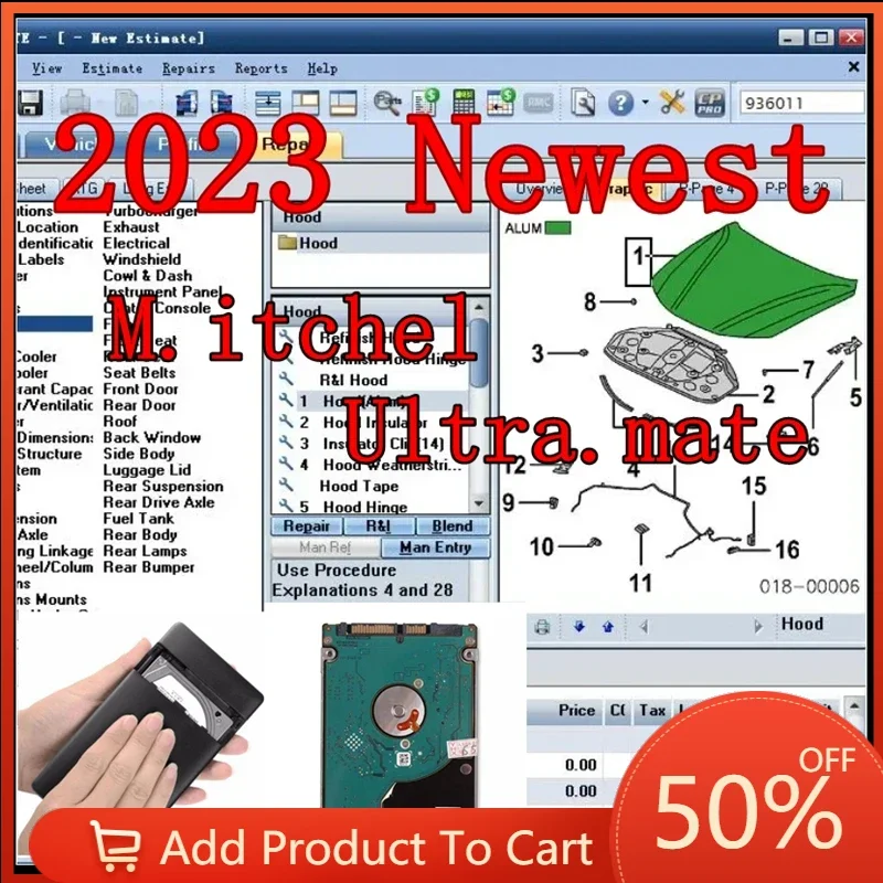 2024 Hot Sale NEWEST MITCHel ULTRAMATE 7 COMPLETE ADVANCED ESTIMATING SYSTEM +2023 Mitchell Ultra Magnesium Iron Patch Repair