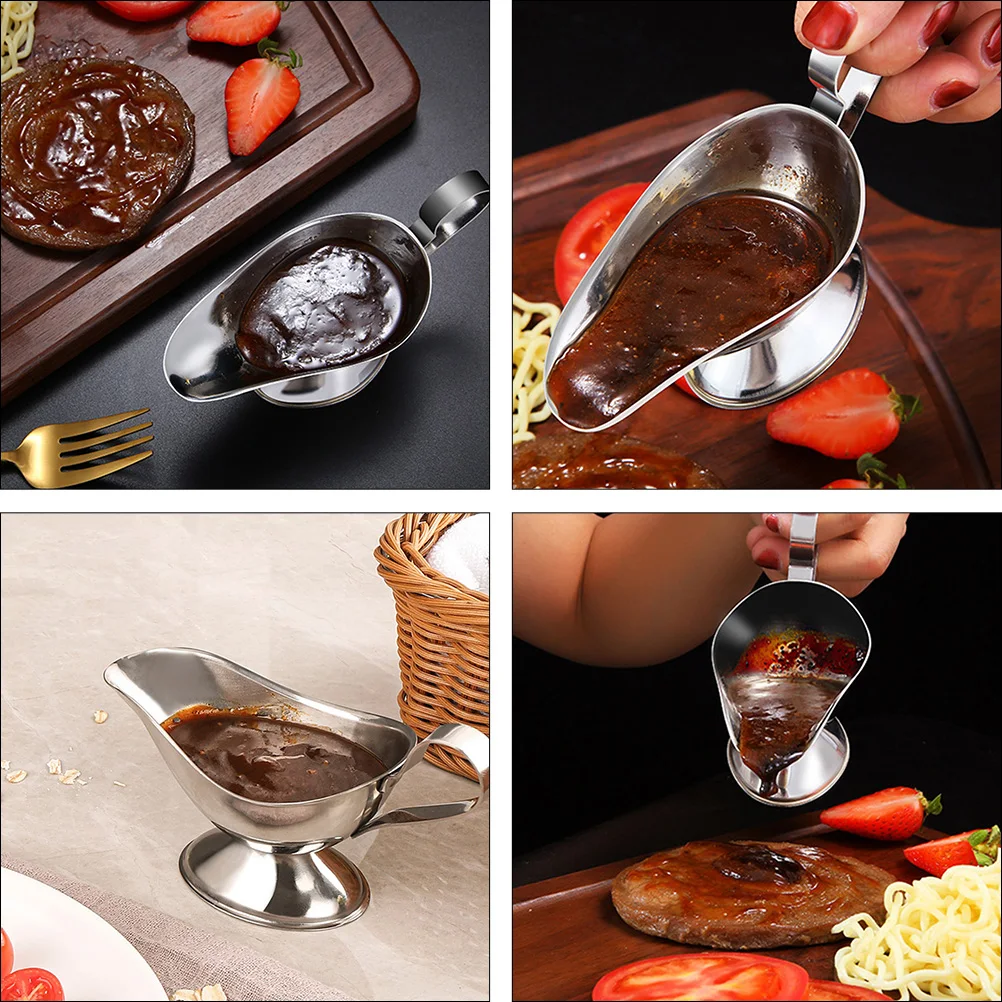 

3pcs Sauce Dishes Stainless Steel Healthy Safe Kitchen Party Gravy Boats Small Saucer Seasoning Bowls Dining Table Vinegar