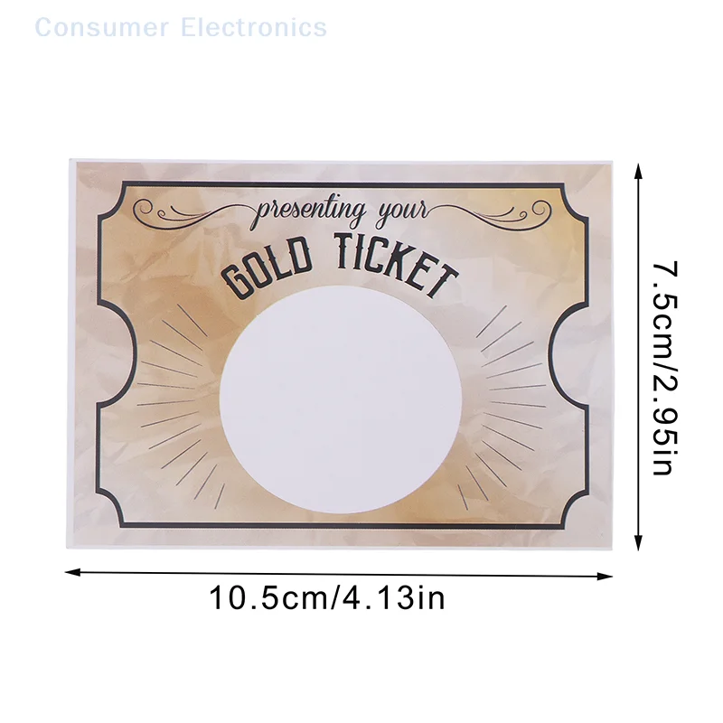 20Pcs My Scratch Offs Gold Ticket DIY Make Your Own Golden Ticket Scratch Off Tickets Small Prizes Party Favor Note Cards