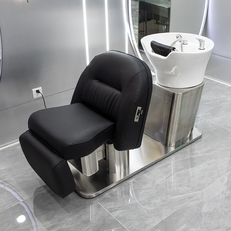 Electric lift shampoo bed Barber shop Internet celebrity special semi-lying deep basin Flushing bed Hair salon Shampoo bed Ceram