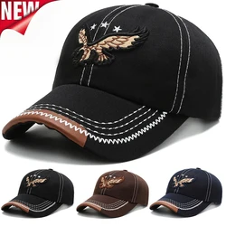 Men's Fashion Eagle Pattern Embroidered Pilot Baseball Hat Icon Trendy Hip Hop Hat Adjustable Sunshade Hat Unisex Snapback Cap