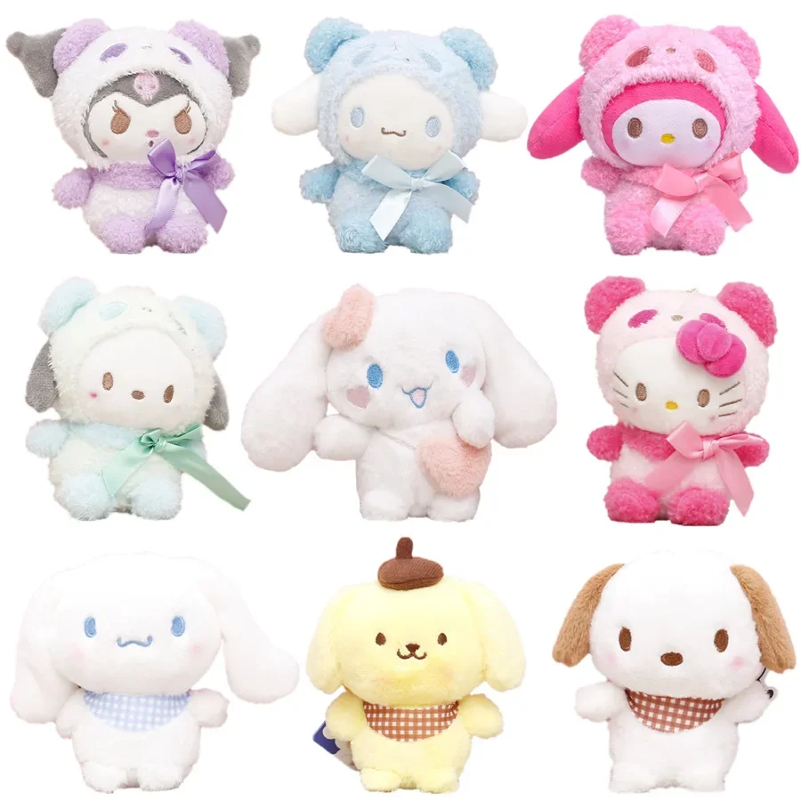 

New Sanrio Cartoon Plush Toy Kawali Kuromi Hello Kitty My Melody Cinnamoroll Soft Stuffed Doll Pendant Toys Girl Kids Xmas Gift