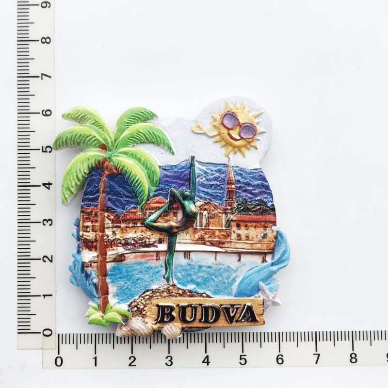 Budwa Fridge Magnet Cultural Landscape Tourism Souvenir Resin Message Sticker Crafts Decoration