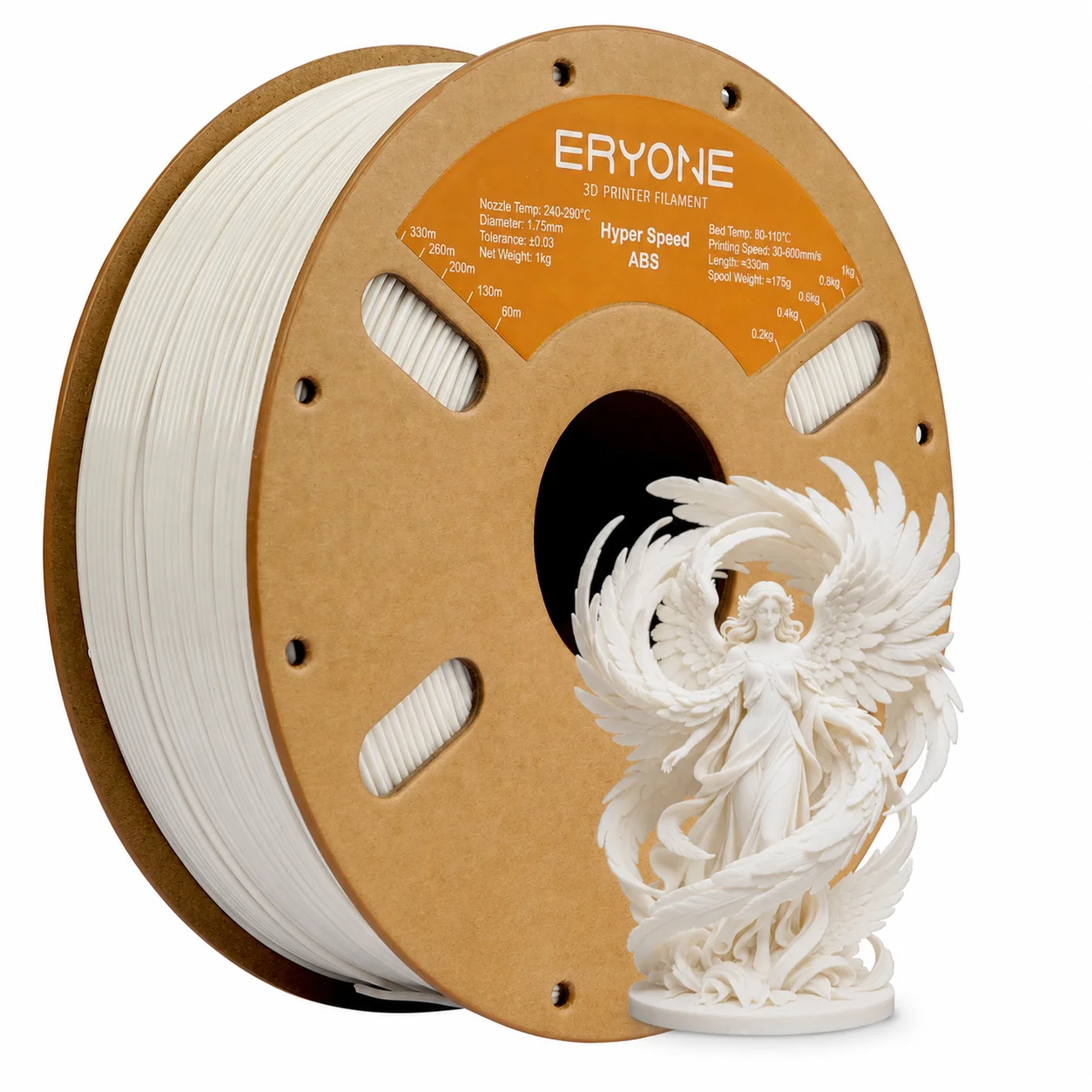 ERYONE 1KG ABS Filament 1,75mm, Hohe Zähigkeit Hitzebeständig, Langlebig Stoßfest für 3D-Druck 1kg Spule