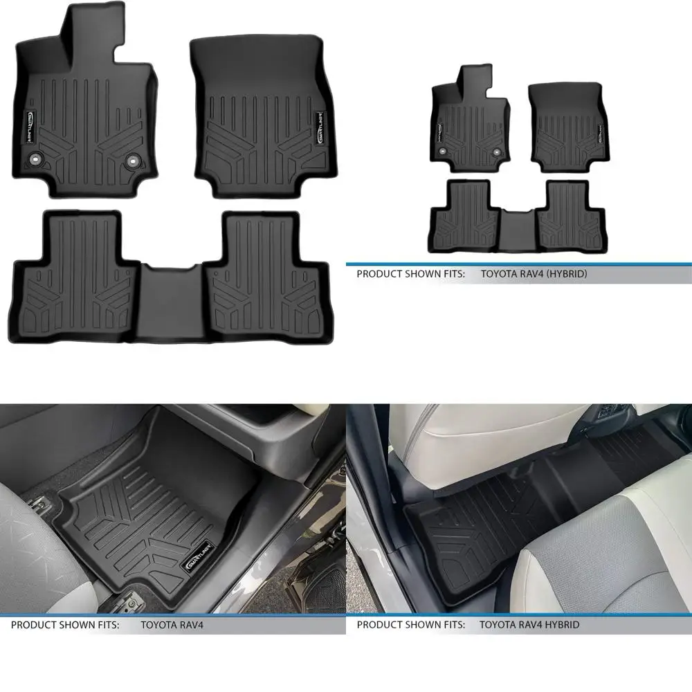 

SMARTLINER All Weather Custom Fit Floor Mats 2 Row Liner Set Compatible with 2019-2025 Toyota RAV4