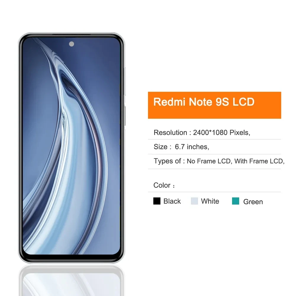 Pantalla LCD táctil de 6,67 pulgadas para Xiaomi Redmi Note 9 Pro, digitalizador para Redmi Note 9S, M2003J6B2G, piezas de repuesto