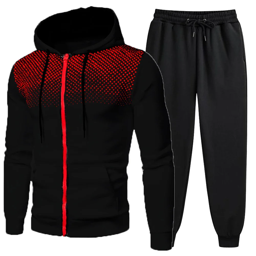 Ensemble de survêtement pour homme, sweat-shirt à capuche zippé, pantalon de survêtement décontracté, vêtements de sport, tenue de jogging athlétique, vêtements de sport actifs