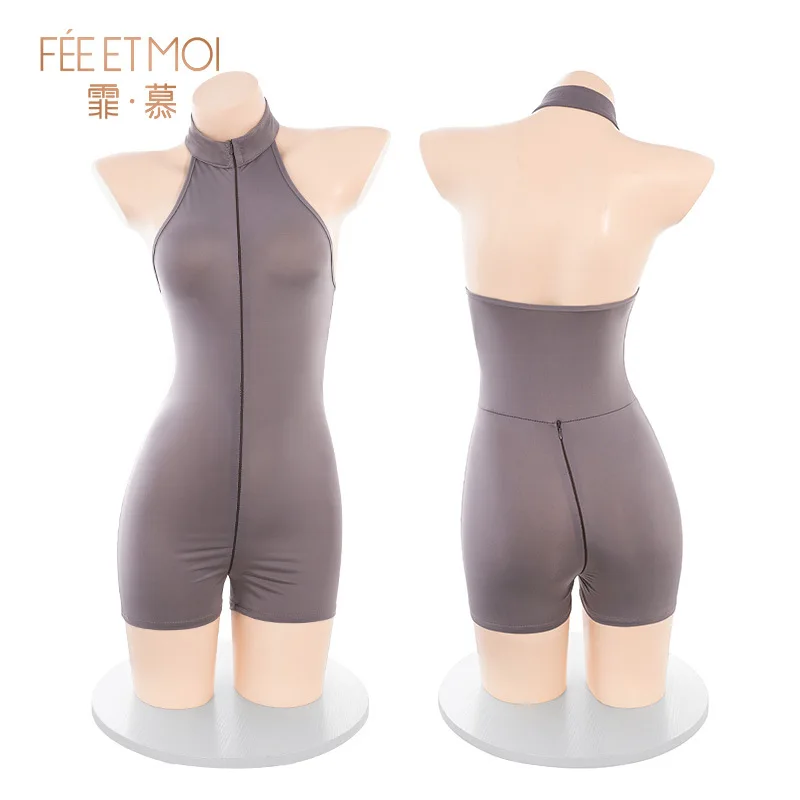 Sexy Football Girl Two-way Zipper Open Chest Crotch Design Coach Sports Style Bodysuit Waist Big Ass Butt Outfit Women Lingerie