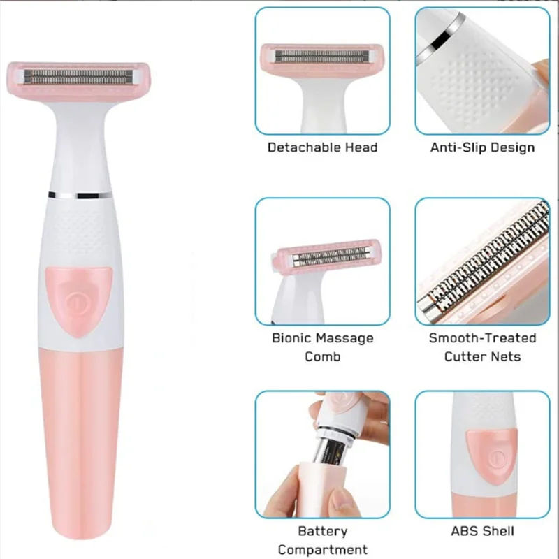 Travel Portable Pubic Hair Trimmer Silky Smooth Women Shaver Underarm Body Leg Haircut Remover Intimate Part Epilator Battery