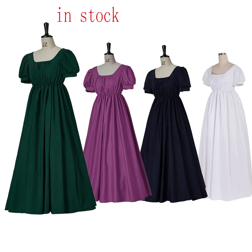 Quần Lót Váy Ngủ JANE Austen Đầm Nhiếp Chính Xanh Bóng Đầm Vintage Cao Vòng Eo Trà Đầm Bầu Chemise Trang Phục