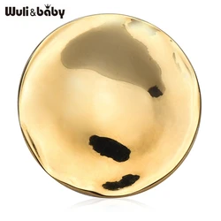 Wuli&baby Normecore Geometric Round Brooches For Women Unisex Stainless Steel 2-color Art-design Brooch Pins Gifts