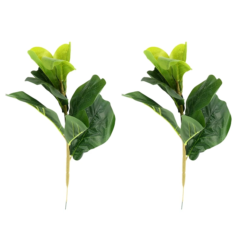 Hot Small Artificial Fiddle Leaf Tree 11Inch Faux Ficus Lyrata Tree For Home Wedding Courtyard Indoor And Outdoor Decoration