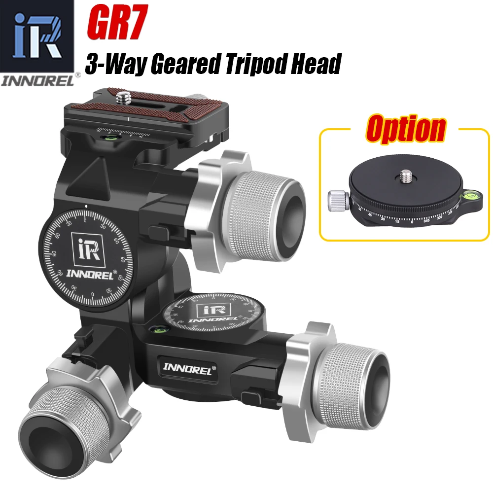 

INNOREL GR7 CNC алюминиевая высокоточная 3-осевая шарнирная головка для штатива, грузоподъемность 6 кг, вес 1,05 кг, для фото- и видеокамер
