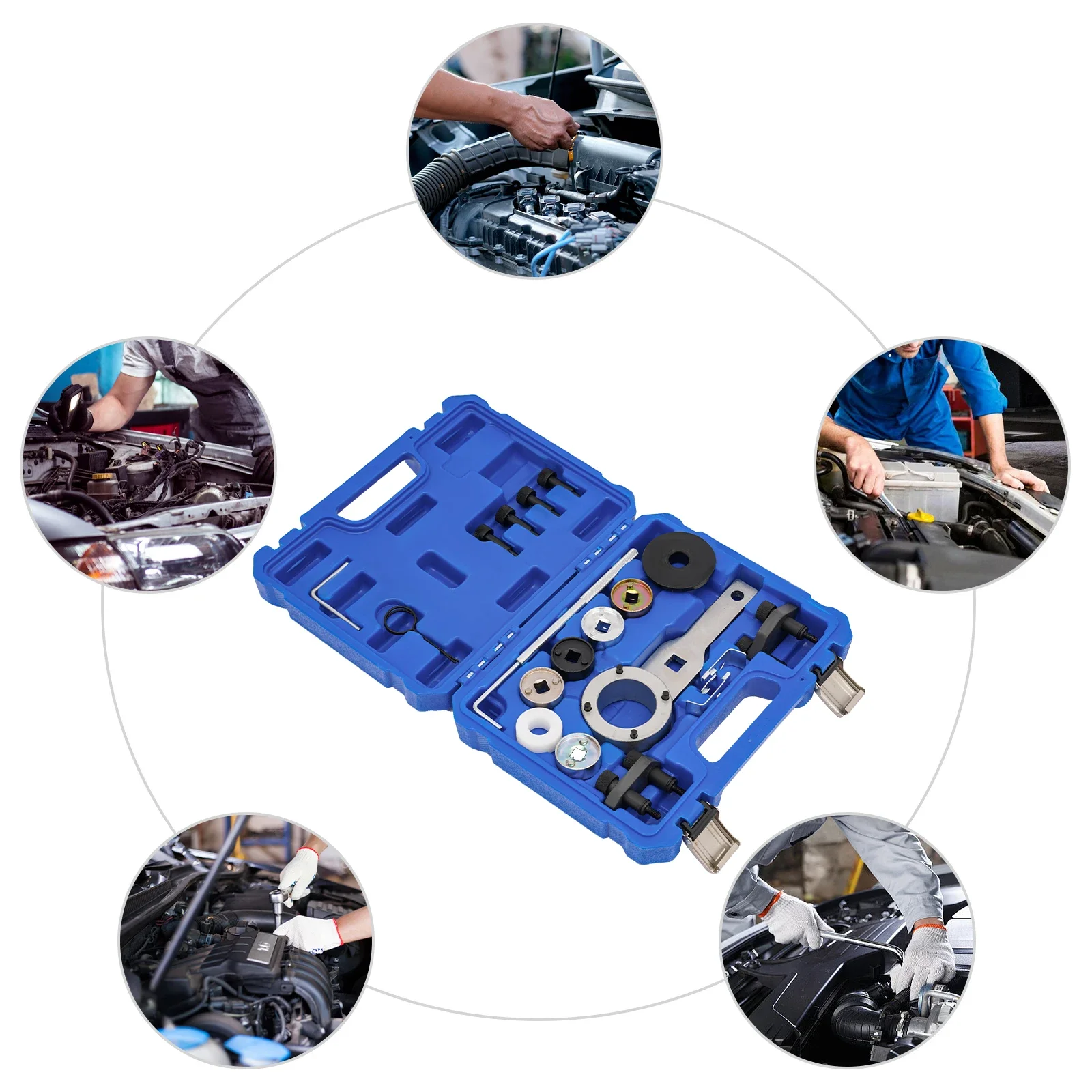 

XC4103B Набор инструментов для синхронизации для VW Audi 1.8T/2.0 (EA888) — сталь (чернее), ящик для инструментов, экономия стоимости ремонта, точное синхронизация двигателя
