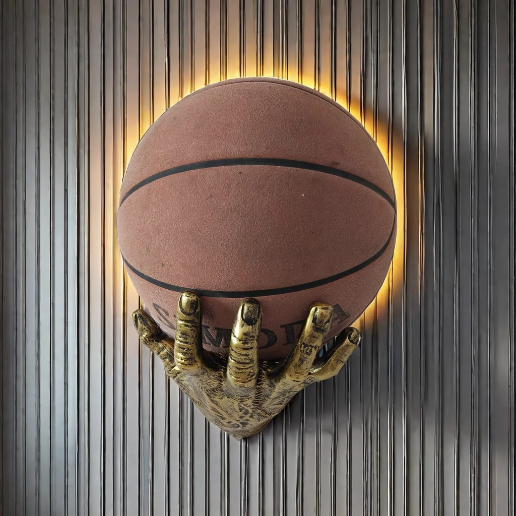 Kreativer, handförmiger, wandmontierter Basketball-Aufbewahrungshalter, direkte Wandbefestigung, trendiger Spielzeugballhalter, Nischen-Aufbewahrungsregal für den Raum