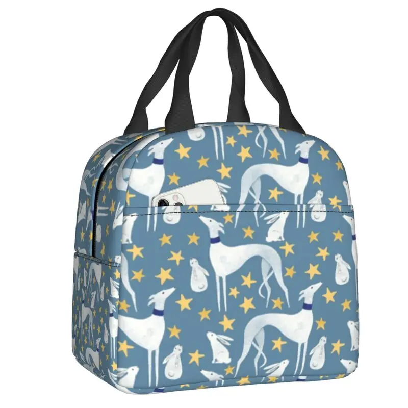 Bolsa tote de almoço isolada personalizada para festa de jardim galgos lurcher para mulheres, refrigerador quente, lancheira térmica, acampamento ao ar livre, viagem