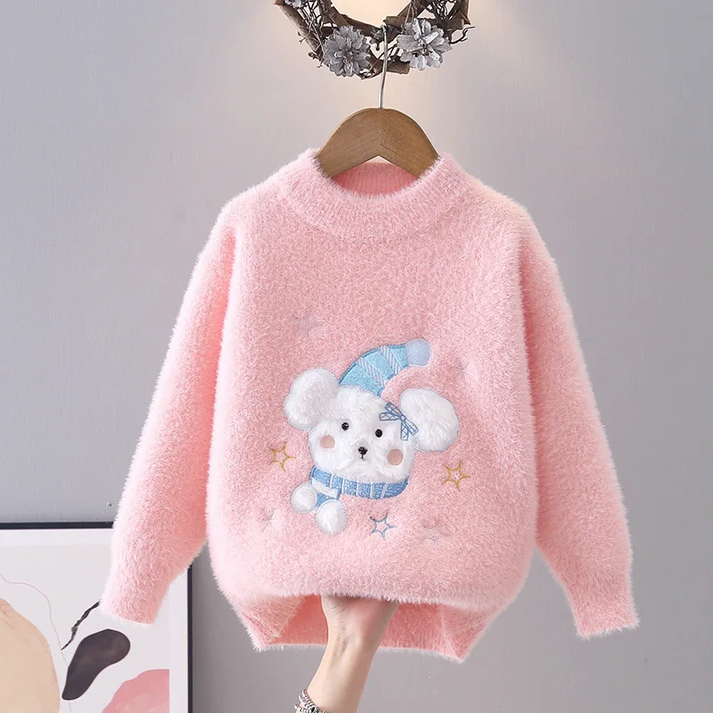 سترة محبوكة للفتيات لخريف وشتاء 2025 بلوزات بأكمام طويلة ورقبة مستديرة بلوفر مريح ملابس أطفال عصرية جديدة #5