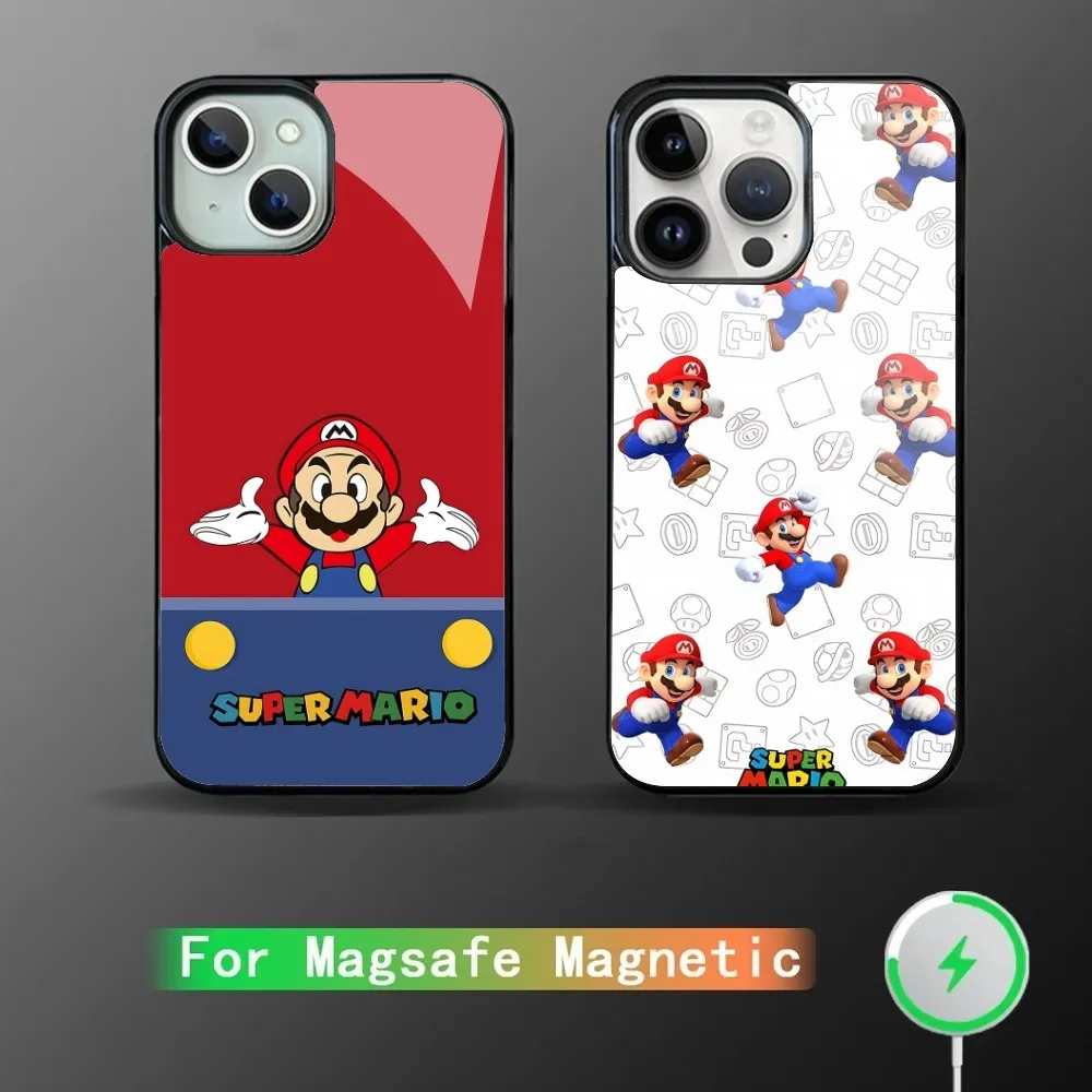 Классический чехол для телефона S-Super M-Mario для IPhone 16 15 14 13 Pro Max 11 12 Mini Alex Mirror для Magsafe, чехол для беспроводной зарядки