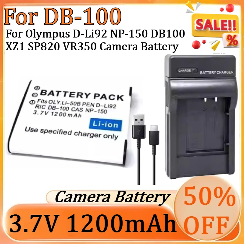 New for DB-110 3.7V 1200mAh DB-110 High Quality Battery for Olympus D-Li92 NP-150 DB100 XZ1 SP820 VR350 Camera Battery