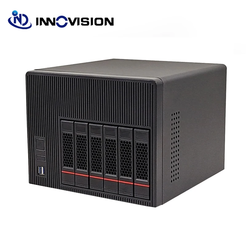 Server pc desktop 6bays superiore 2 * USB3.0 8th 9th i3 i5 i7 processore Pentium memoria DDR4 2 * slot SSD NVMe con 2 GBe LANS