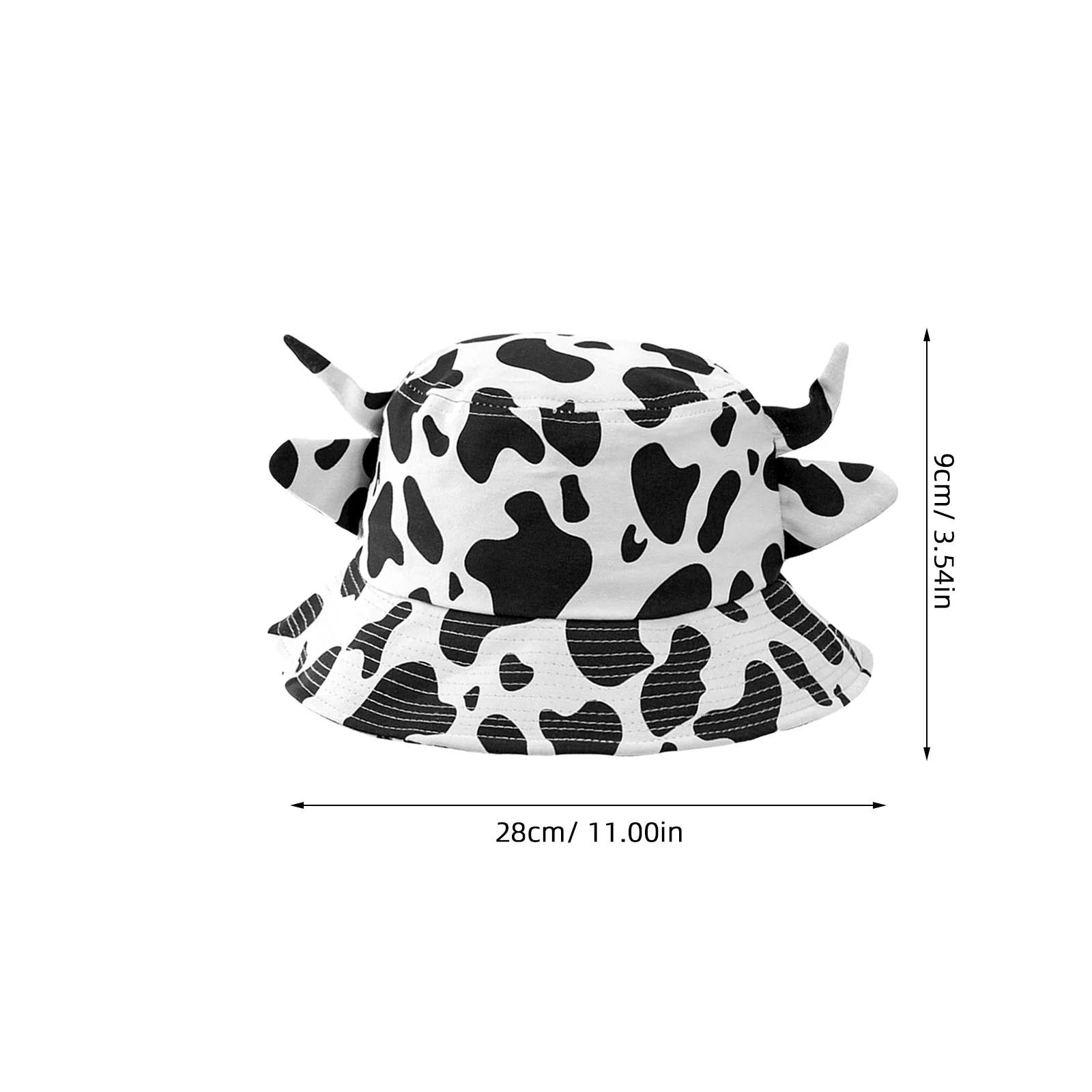 1 قطعة البقرة يطبع قبعة بحافة القطن صياد قبعة Uv حماية أنيق هدية للنساء صياد قبعة البقرة يطبع المضادة للأشعة فوق البنفسجية قبعة