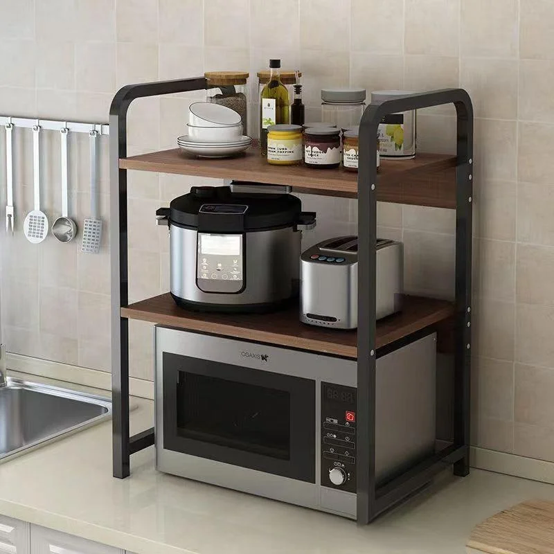 

Kitchen Storage Rack Microwave Stand Three Layers Home Use Organizer Countertop Oven Spice Storage Shelf