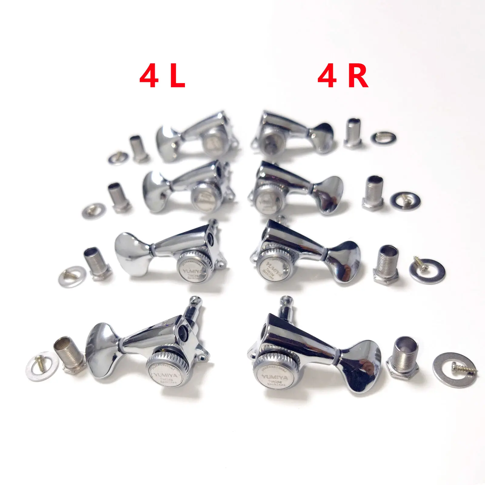 YUMIYA 4L 4R Guitar Tuning Pegs Tuners Machine Head Chrome for 8 String Electric Guitar