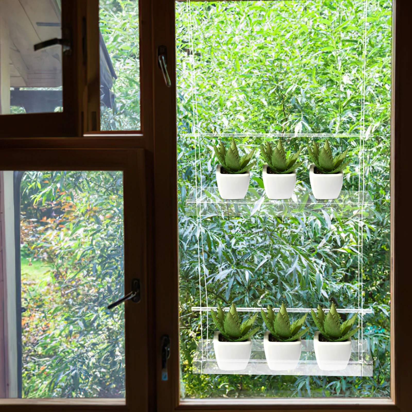 

Sturdy Acrylic Hanging Planter Shelf Chic Flowerpot Displaying Rack Indoor Weatherproof Window Plant Shelf Plant Hanging Tool