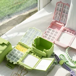 Portable Watercolor Paint Box 3D Printing Box Folding Palette Washing Bucket Set 34 Grids Artist Travel Painting Art Supplies